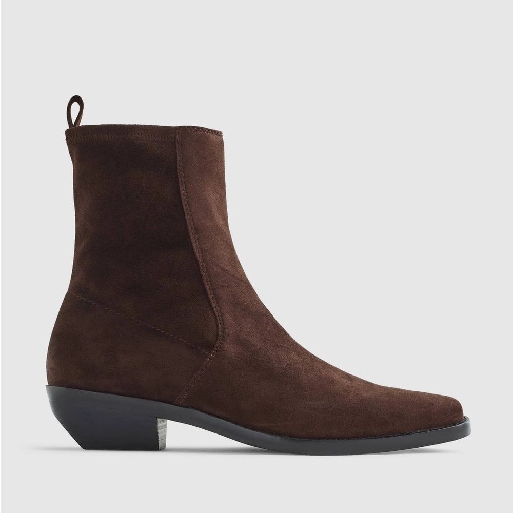 Madewell The Idris Ankle Boot in Dark Carob Brown Suede Size 8.5